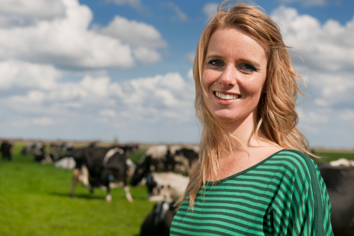 Dairy Farmer Checking the Herd