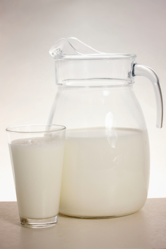 Glass and Jug of Fresh Milk